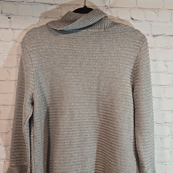 Calvin Klein Women's Gray metallic Cowl Neck Sweater size S - Picture 10 of 10